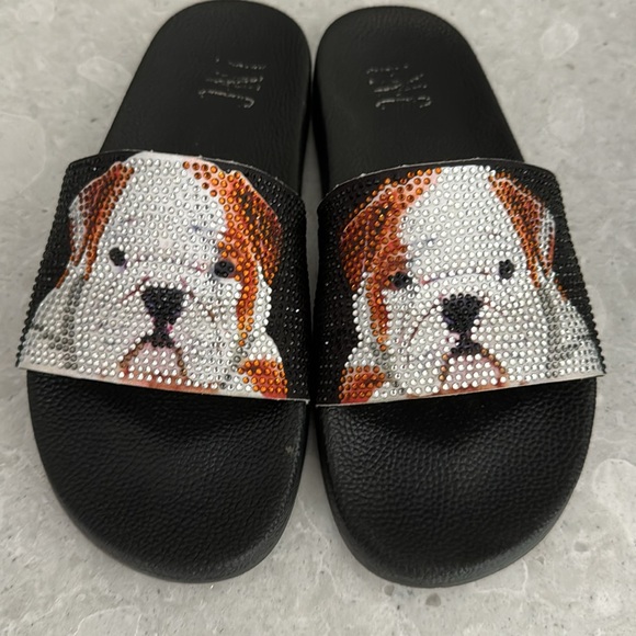 INC bulldog sequins slides - Picture 1 of 6